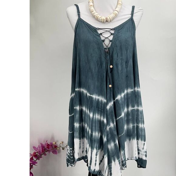 Kau wela ~ Coastal Beach Summer Mini Romper Gypsy Wide Leg Shorts - Picture 1 of 14